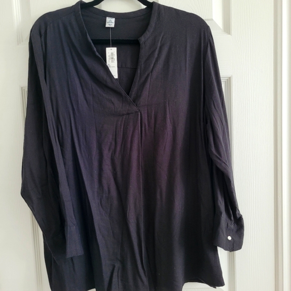 Black cross front blouse - Picture 1 of 5